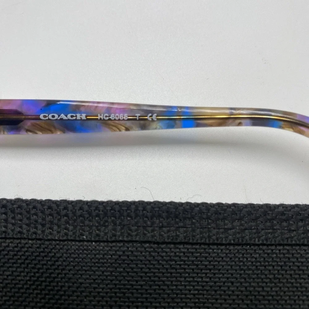 Coach Eyeglasses FRAMES ONLY HC6065 Cat Eye 51-17-135 Confetti Purple Brown 244